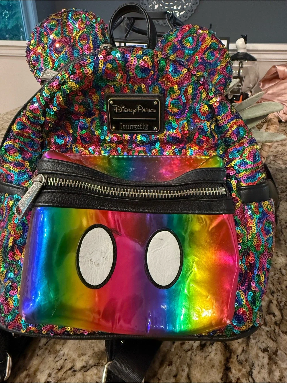 Disney Parks x Loungefly Rainbow Sequin Mini Backpack - Multicolor